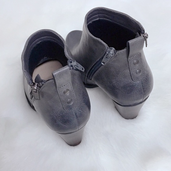 Distressed Gray Double Zipper Ankle Booties - Picture 7 of 7